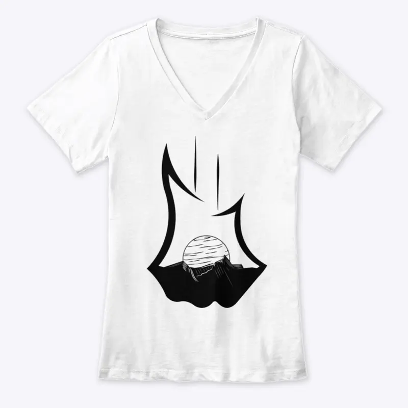 Women's White V-neck GWN Tee