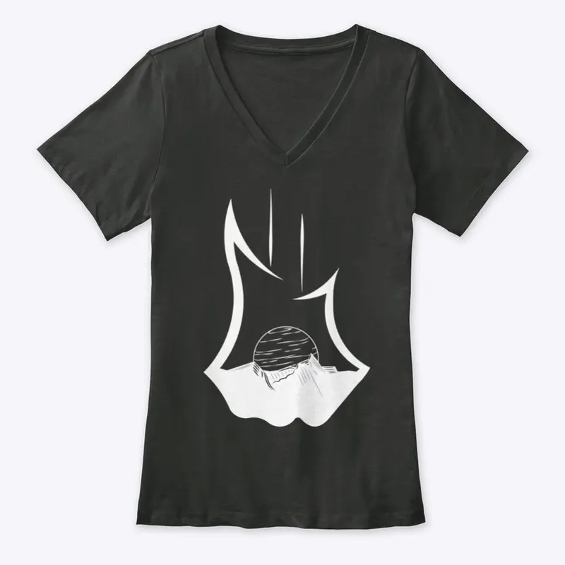 WOMEN'S WHITE V-NECK GWN TEE